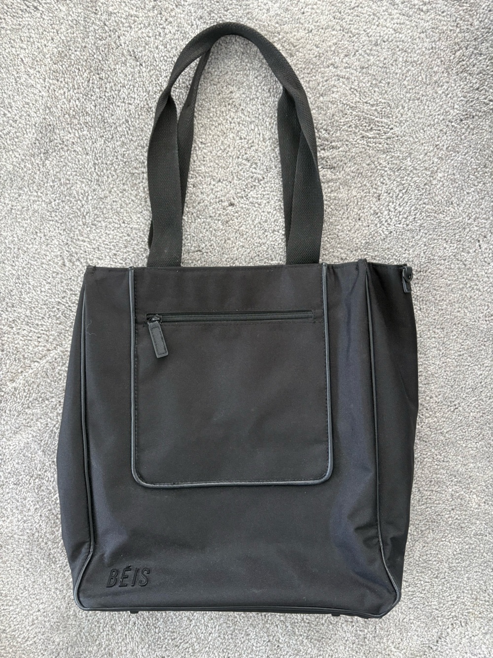 BÉIS North To South Tote in Black, Laptop Work/Travel Bag with Trolley Sleeve